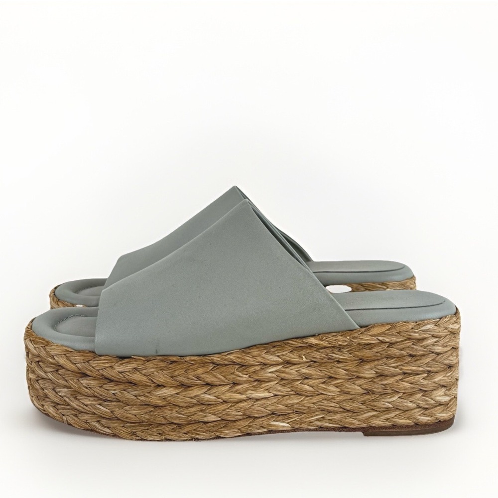 Paloma Barcelò Aryn Sandal Open Toe Wedge in Napasilk Jadite Size 40 US 9.5‎